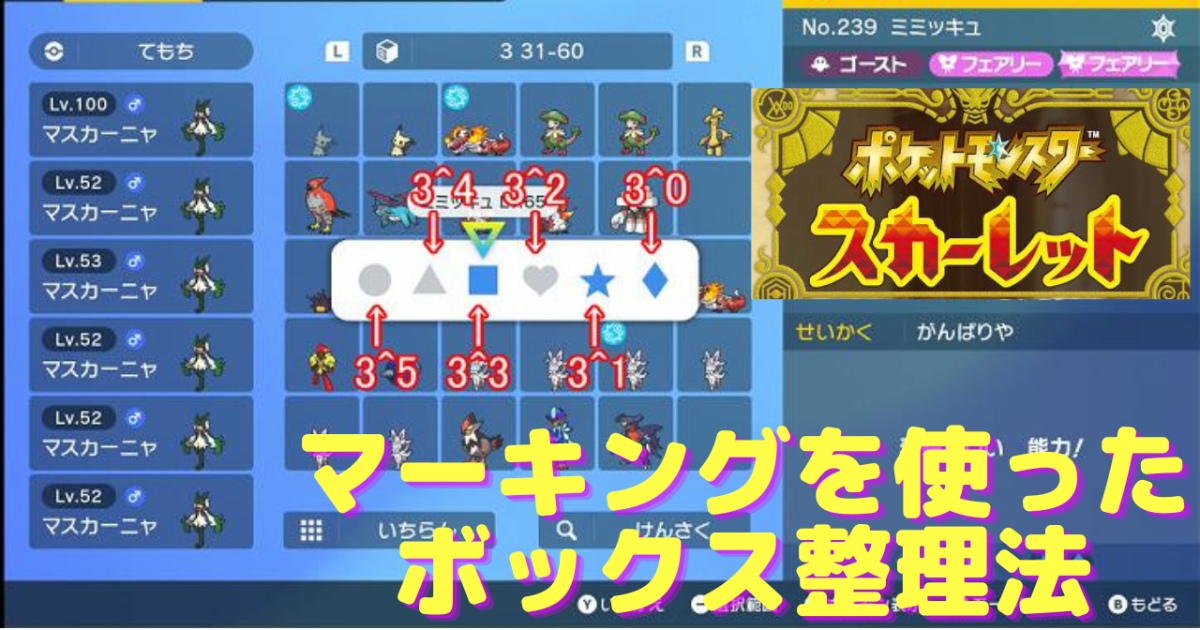 マーキングを用いたボックス整理法【ポケモンSV】 | ポケモンダメージ暗算道場